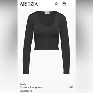 Aritzia Babaton Contour Scoopneck Longsleeve - Black XL